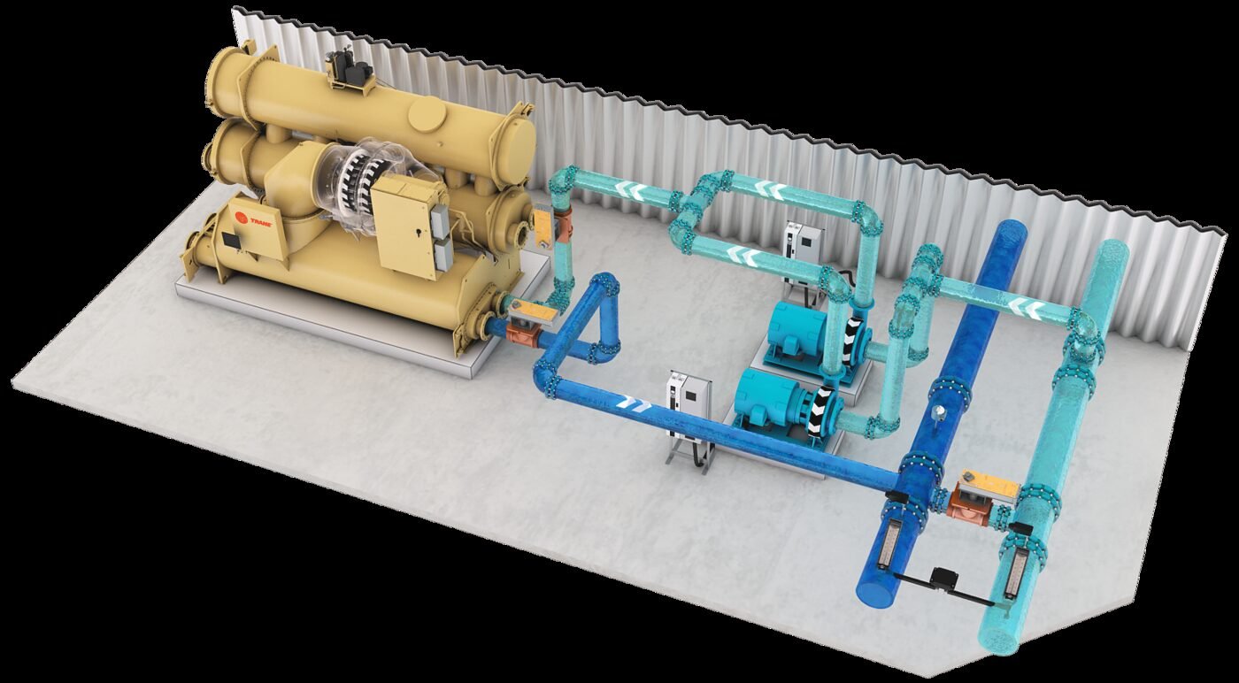 Chiller centrífugo con circuito de agua helada y agua de condensación